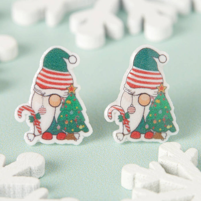 Festive Gonk Resin Christmas Earrings