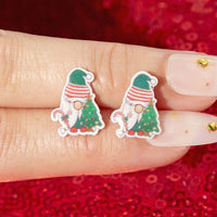 Festive Gonk Resin Christmas Earrings