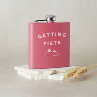 'Getting Piste' Engraved Hip Flask