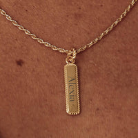 Gold Name Tag Necklace