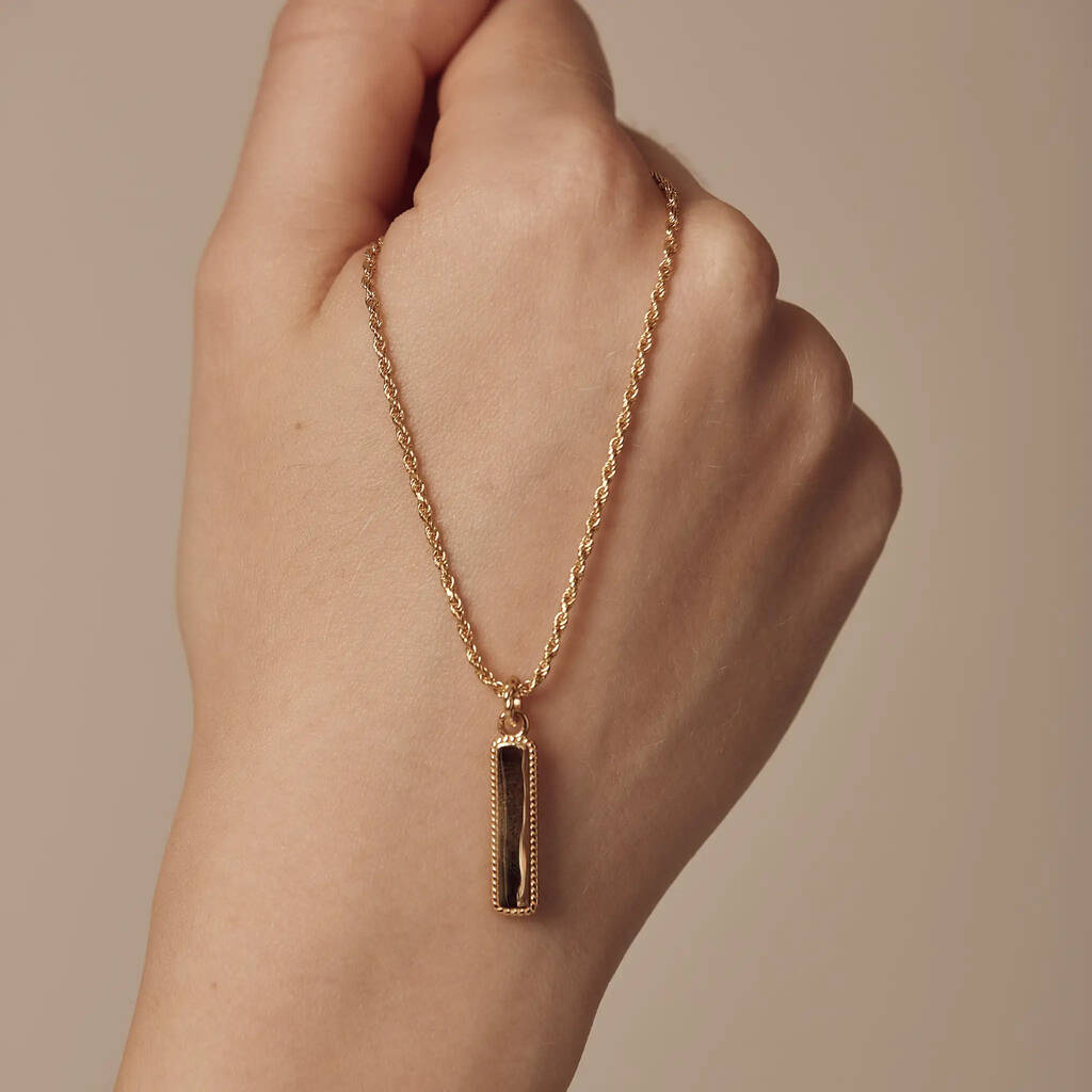 Gold Name Tag Necklace