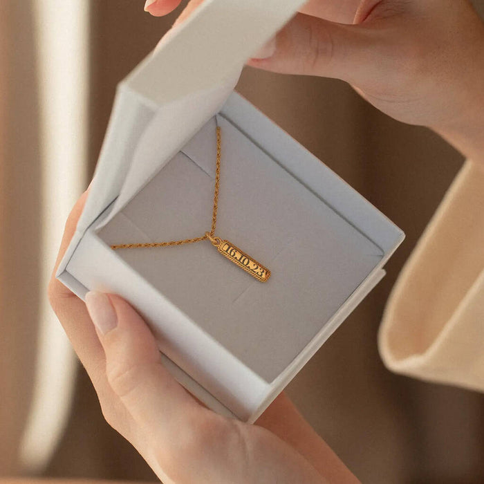 Gold Name Tag Necklace