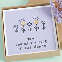 Pick Of The Bunch Gold Plated Flower Earrings For Mum