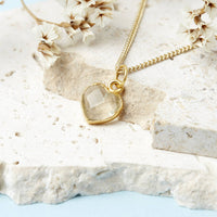 Gold Plated Heart Birthstone Necklace