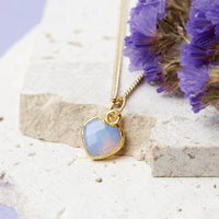 Gold Plated Heart Birthstone Necklace