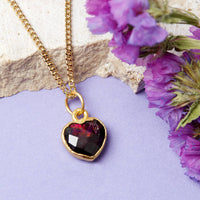 Gold Plated Heart Birthstone Necklace