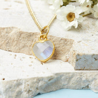 Gold Plated Heart Birthstone Necklace