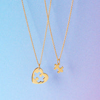 Gold Plated Mum And Me Jigsaw Puzzle Heart Bracelet Set