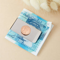 Halfpenny Year Coin Money Clip 1971 To 1983