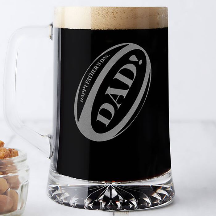 Happy Father's Day Rugby Ball Beer Tankard