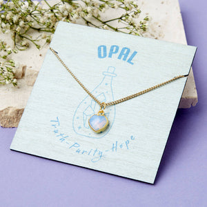Healing Opal Heart Gemstone Gold Plated Necklace