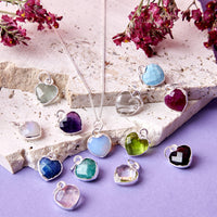 Gold Plated Heart Birthstone Necklace