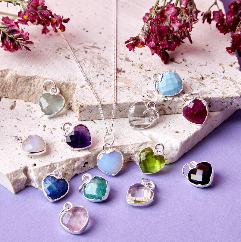 Gold Plated Heart Birthstone Necklace