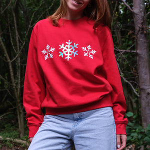 Holographic Snowflakes Christmas Sweatshirt Jumper