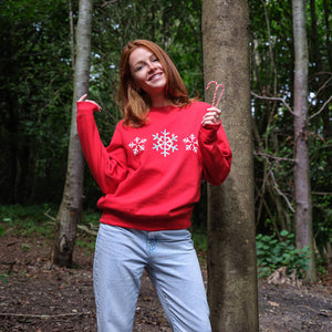 Holographic Snowflakes Christmas Sweatshirt Jumper