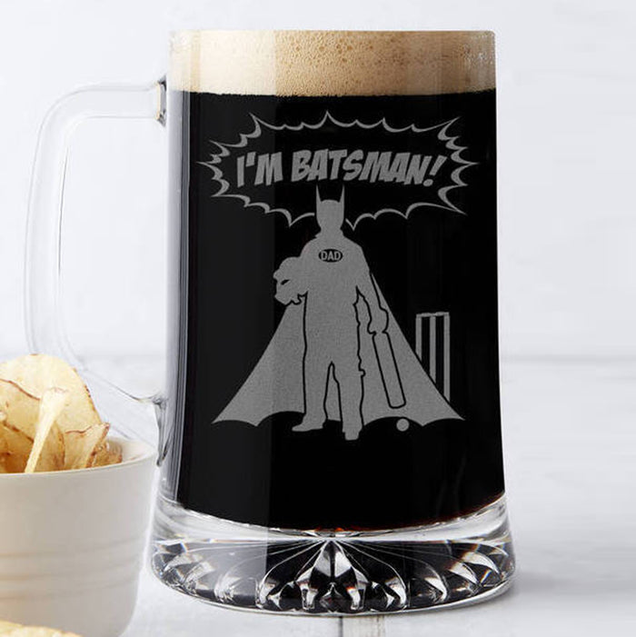 'I'm Batsman' Father's Day Cricket Pun Beer Tankard