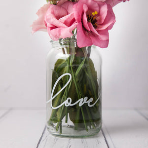 Love Glass Vase Jar