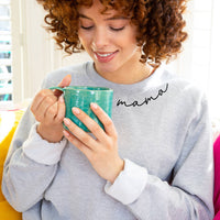Mama Collar Print Sweatshirt