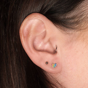 Mini Rainbow Heart Earring Studs