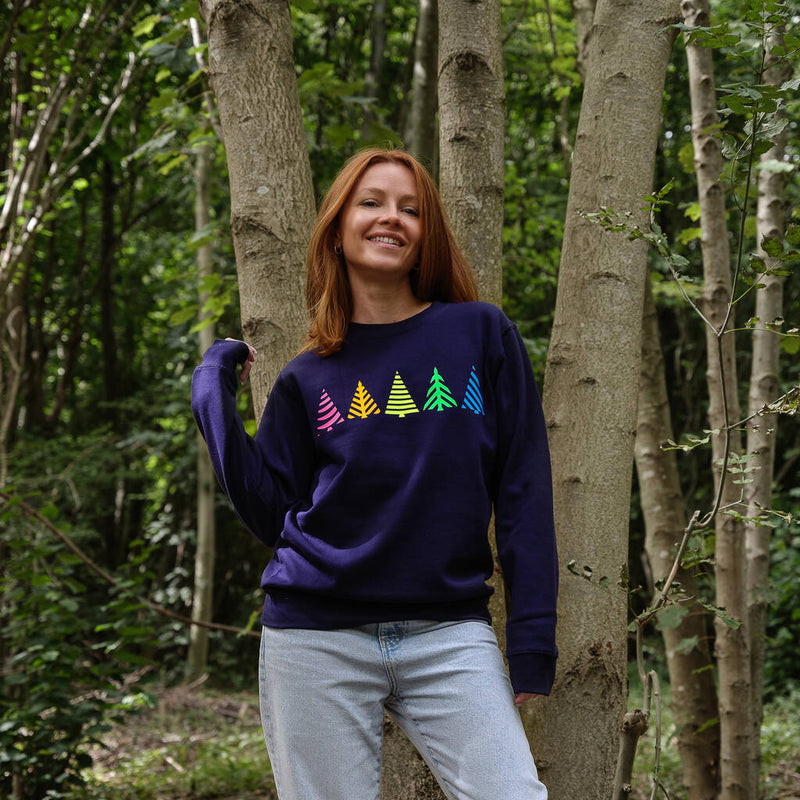 Multi Neon Trees Christmas Jumper Sweatshirt