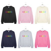 Multi Neon Trees Christmas Jumper Sweatshirt