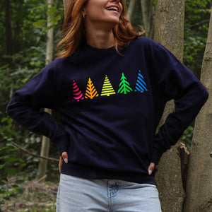 Multi Neon Christmas Trees Sweatshirt Jumper