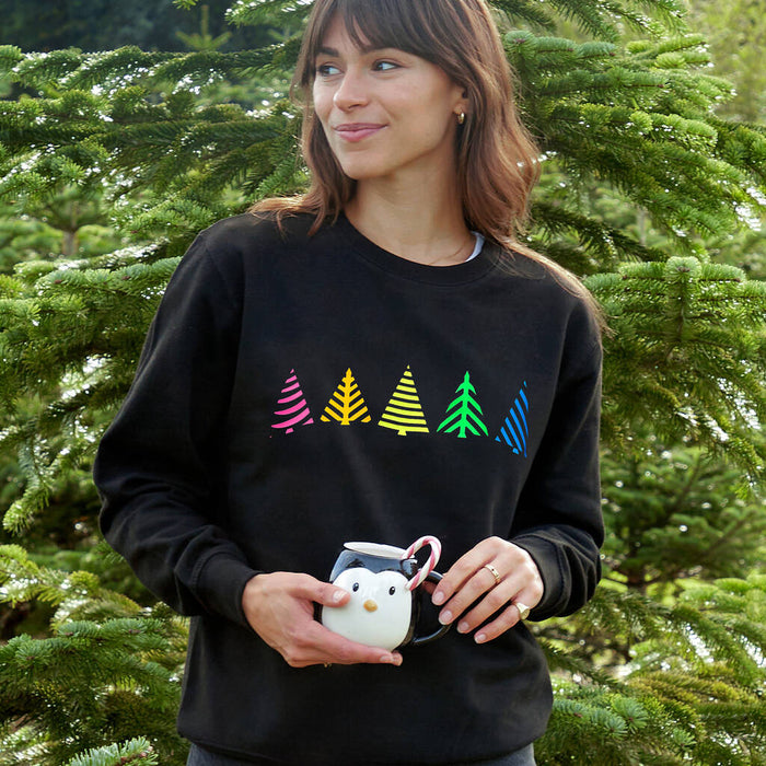 Multi Neon Trees Christmas Jumper Sweatshirt