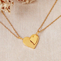 Mum and Daughter Heart Necklace Set