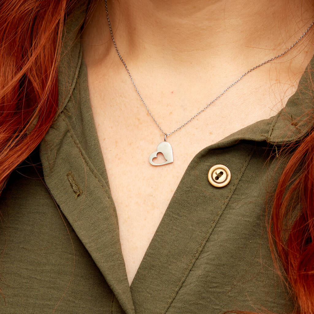 Mum and Daughter Heart Necklace Set