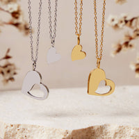 Mum and Daughter Heart Necklace Set