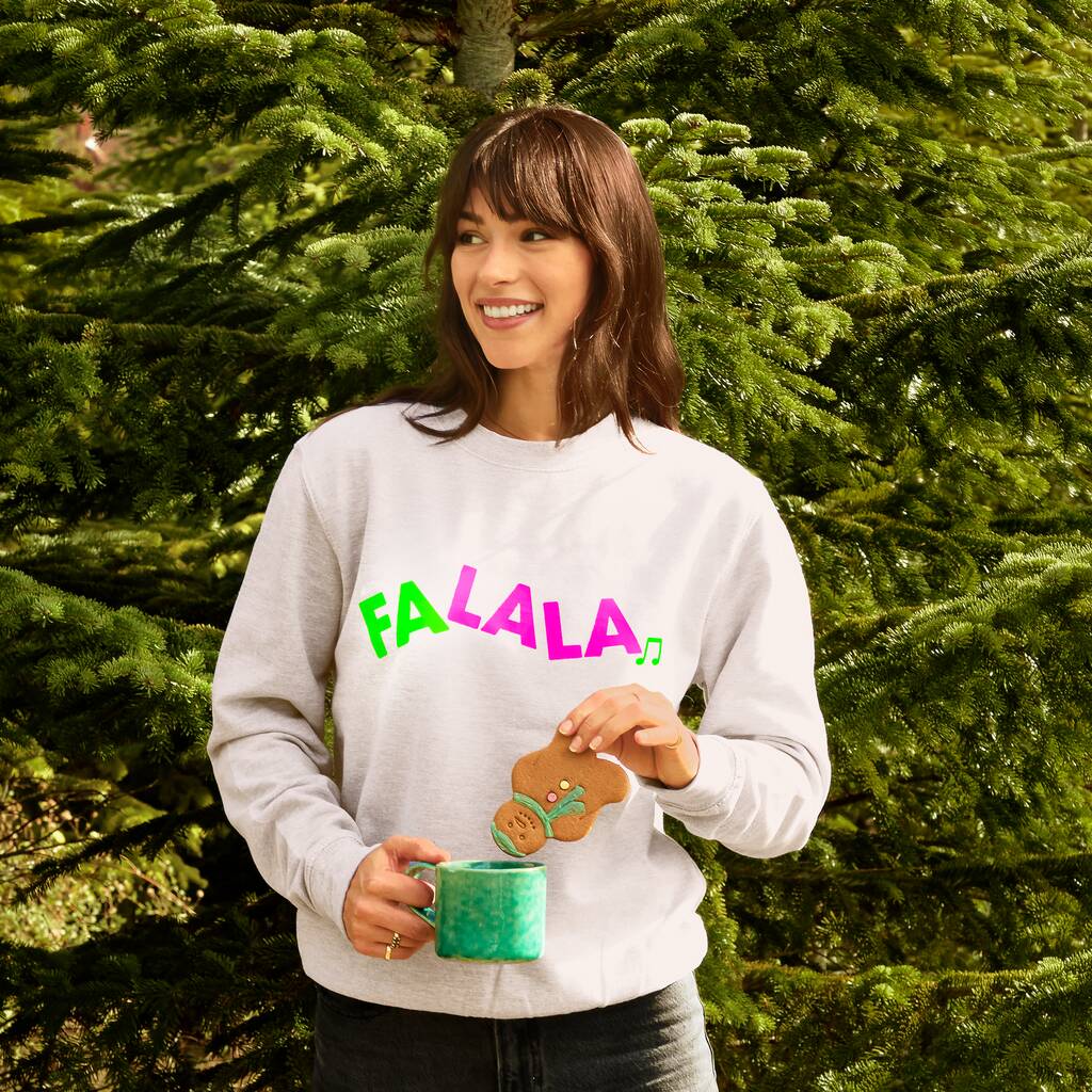 Neon Rainbow Fa La La Christmas Sweatshirt Jumper