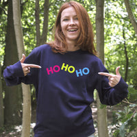 Neon Rainbow Ho Ho Ho Christmas Sweatshirt Jumper