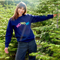 Neon Rainbow Ho Ho Ho Christmas Sweatshirt Jumper
