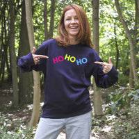 Neon Rainbow Ho Ho Ho Christmas Sweatshirt Jumper