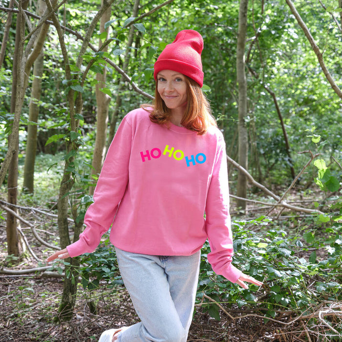 Neon Rainbow Ho Ho Ho Christmas Sweatshirt Jumper