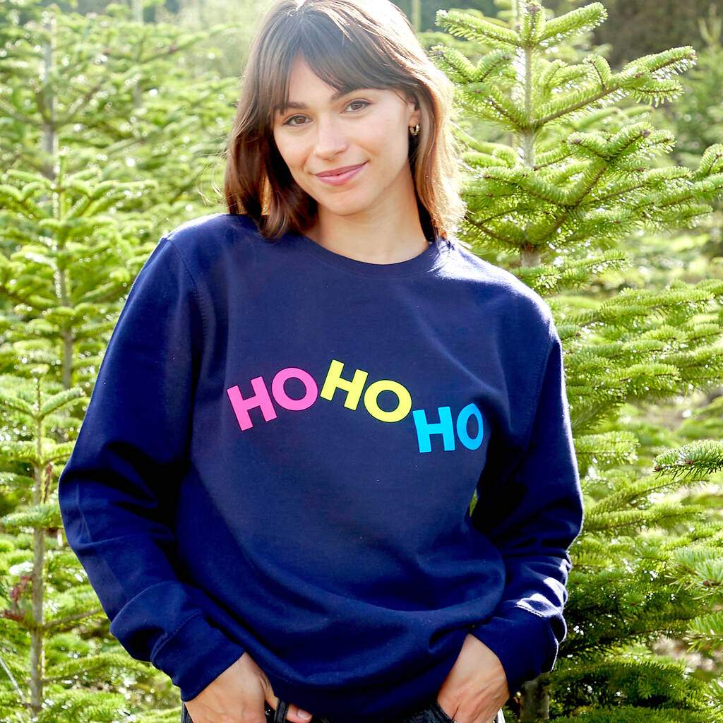 Neon Rainbow Ho Ho Ho Christmas Sweatshirt Jumper
