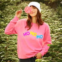 Neon Rainbow Ho Ho Ho Christmas Sweatshirt Jumper
