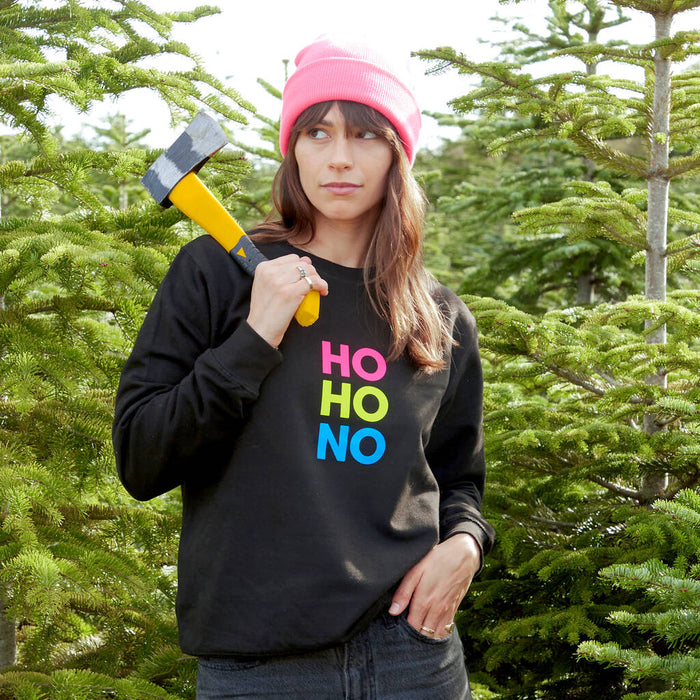 Neon Rainbow HO HO NO Anti Christmas Sweatshirt Jumper