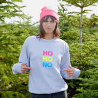 Neon Rainbow HO HO NO Anti Christmas Sweatshirt Jumper