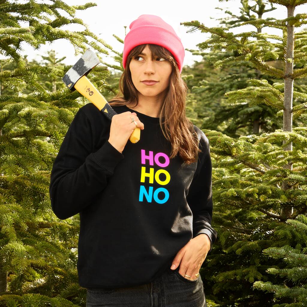 Neon Rainbow HO HO NO Anti Christmas Sweatshirt Jumper