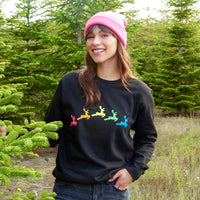 Neon Rainbow Reindeers Christmas Sweatshirt Jumper