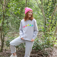 Neon Rainbow Reindeers Christmas Sweatshirt Jumper