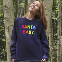 Neon Rainbow SANTA BABY Christmas Sweatshirt Jumper