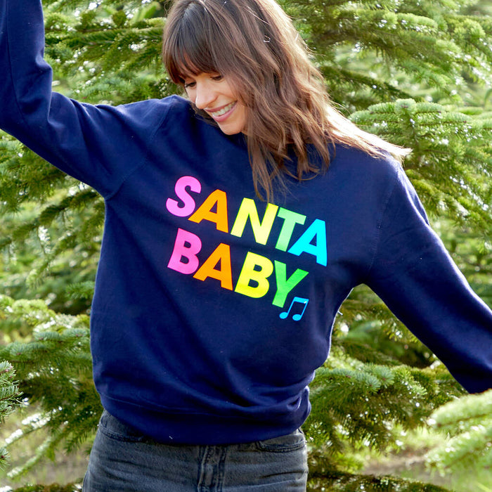 Neon Rainbow SANTA BABY Christmas Sweatshirt Jumper