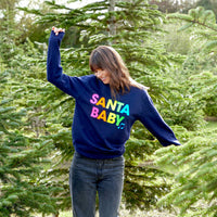 Neon Rainbow SANTA BABY Christmas Sweatshirt Jumper