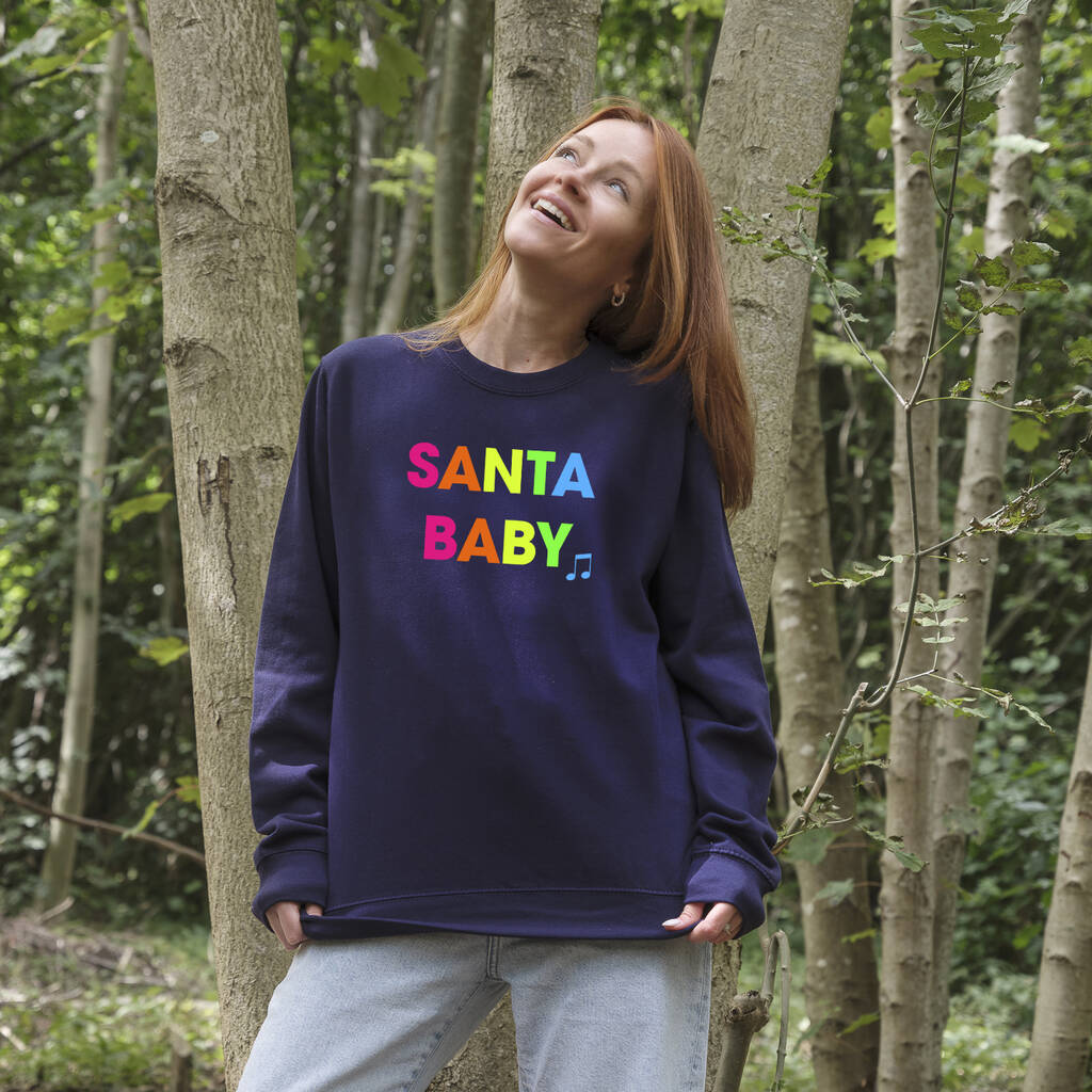 Neon Rainbow SANTA BABY Christmas Sweatshirt Jumper