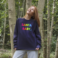 Neon Rainbow SANTA BABY Christmas Sweatshirt Jumper