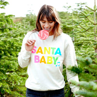 Neon Rainbow SANTA BABY Christmas Sweatshirt Jumper