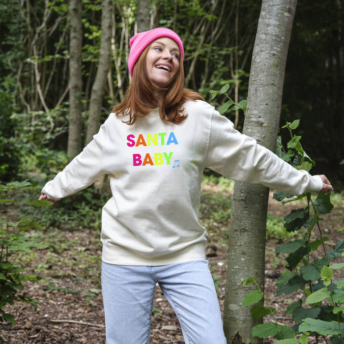Neon Rainbow SANTA BABY Christmas Sweatshirt Jumper