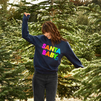 Neon Rainbow SANTA BABY Christmas Sweatshirt Jumper